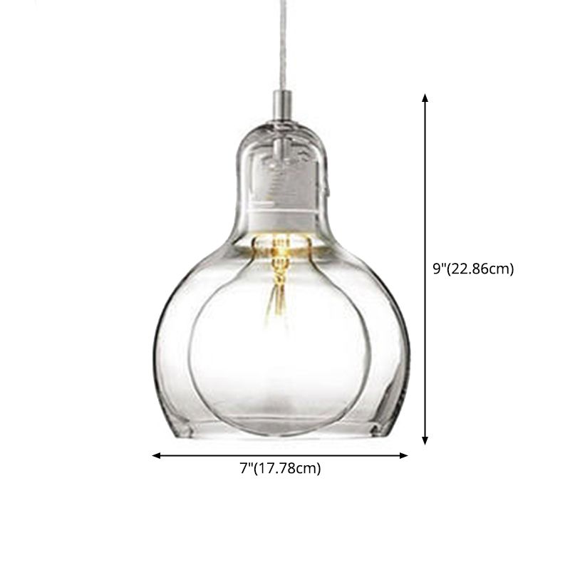 Nordic Style Bulb Pendant Lighting Fixture Glass Dinning Room Ceiling Pendant Light