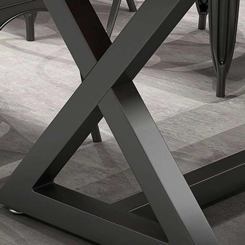 Pine Wood Dark Brown Dining Table Set 1/4/5 Pcs Industrial Dinette Set for Home
