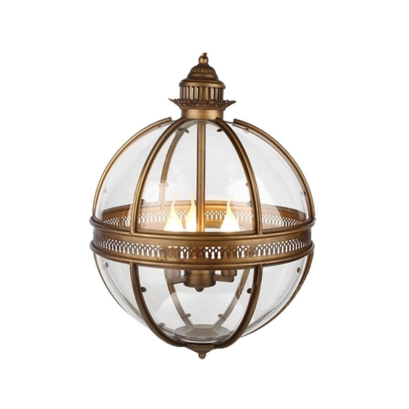 Globe Metal Pendant Lighting Industrial 3 Lights Dining Room Chandelier Hanging Light Fixture