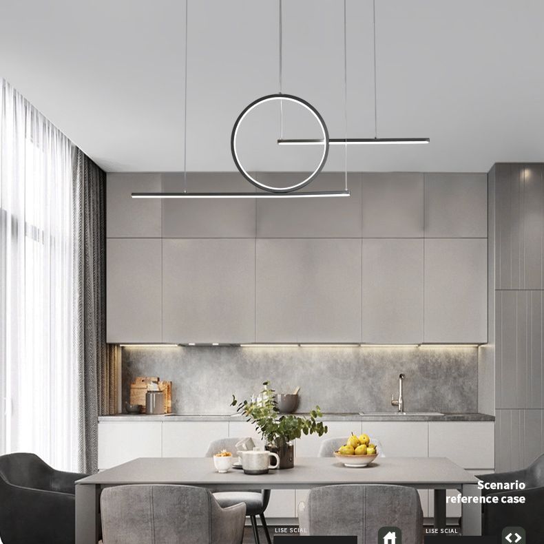 Ring Island Lighting Fixtures Aluminum Minimalism Pendant Lighting Fixtures for Restaurant