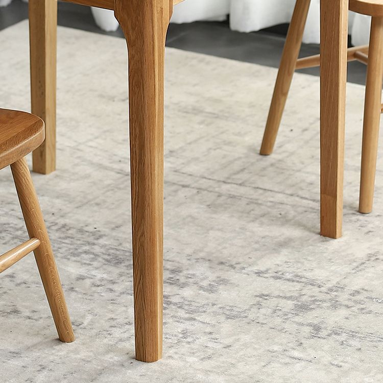 Square Wood Color Dining Table Oak Solid Wood Table Industrial with 4 Legs