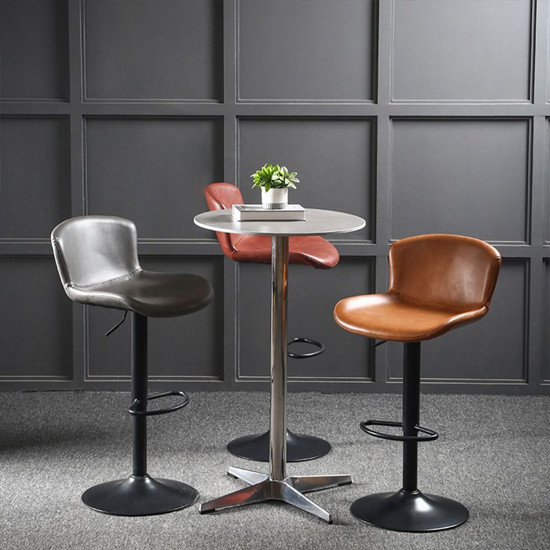 Barhocker im Industriestil, Lederschalensitz mit verstellbarer Höhe für die Restaurantbar