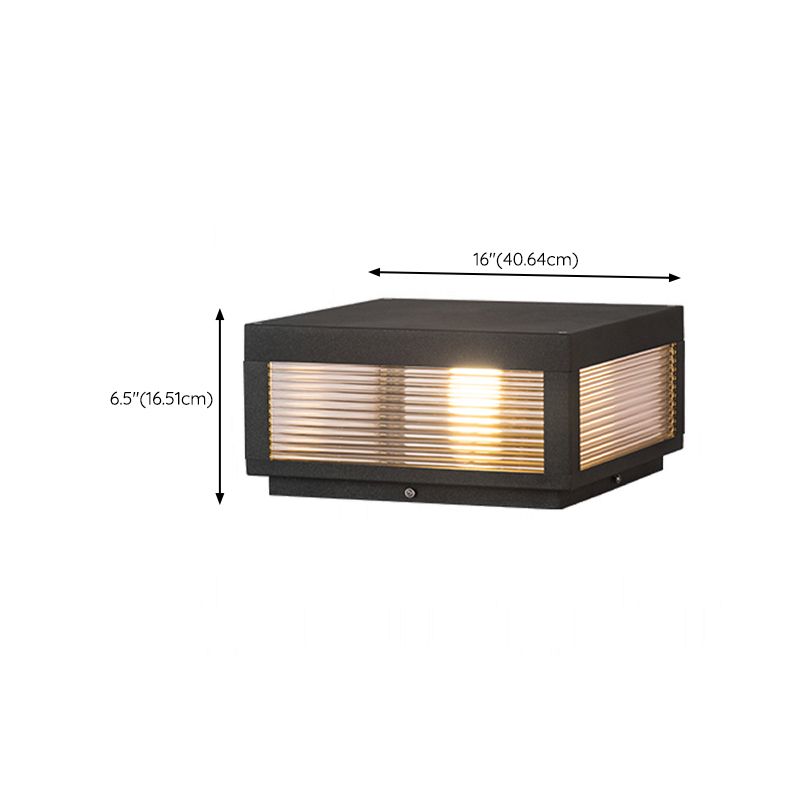 Modern Simple Metal Outdoor Light Square Shape Waterproof Pillar Lamp for Outdoor