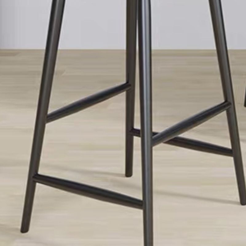 Modern Low Back Bar Stool Armless Metal Legs Bar Stool with Footrest