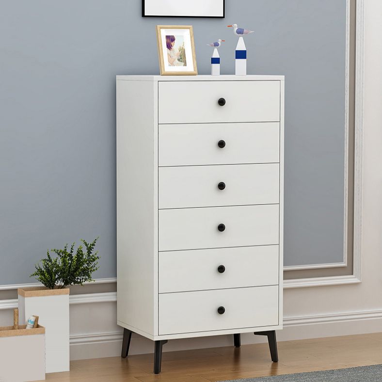 Modern Accent Chest with Soft Close Drawers White Accent Cabinet