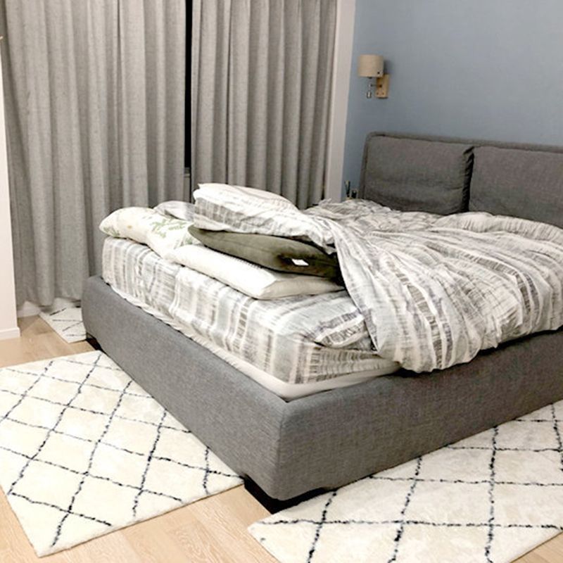 Plaid Living Room Rug Abstract Carpet Polyester Washable Area Rug