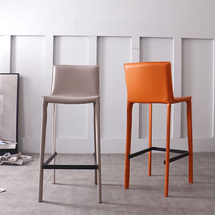 Glam Indoor Stools with Leather Legs Matte Finish Faux Leather Counter & Bar Stools