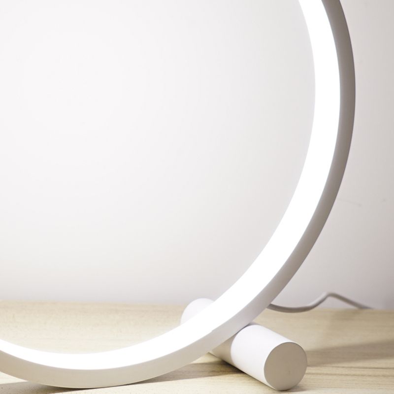 Lampada da tavolo notturna a forma di cerchio moderna 1 comodino leggero lampada