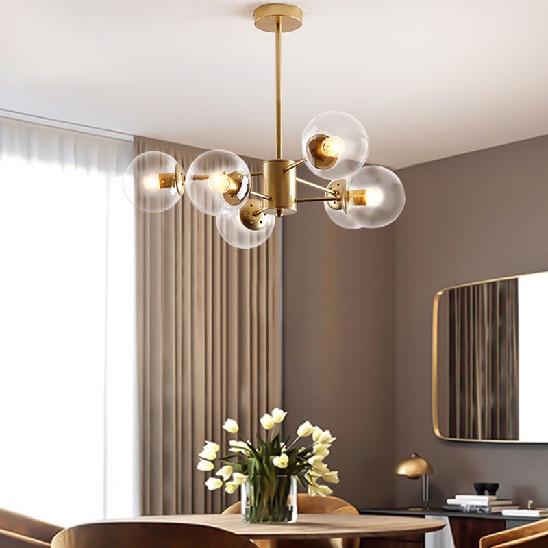 Contemporary Sphere Chandelier Lights Glass Chandelier Pendant Light for Living Room