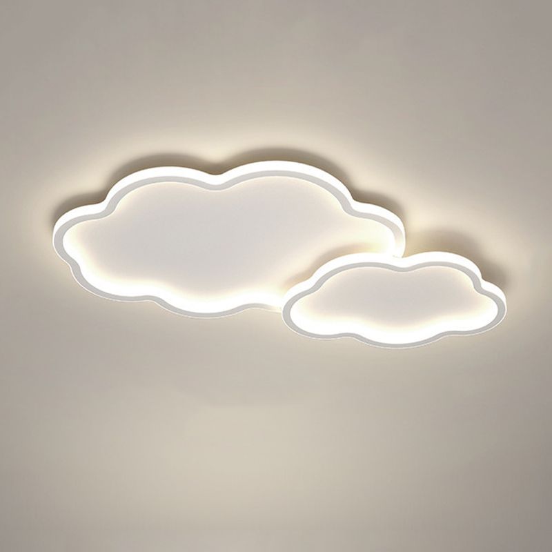 Geometric Shape Flush Mount Modern Style Metal 1 Light Flush Ceiling Light in White
