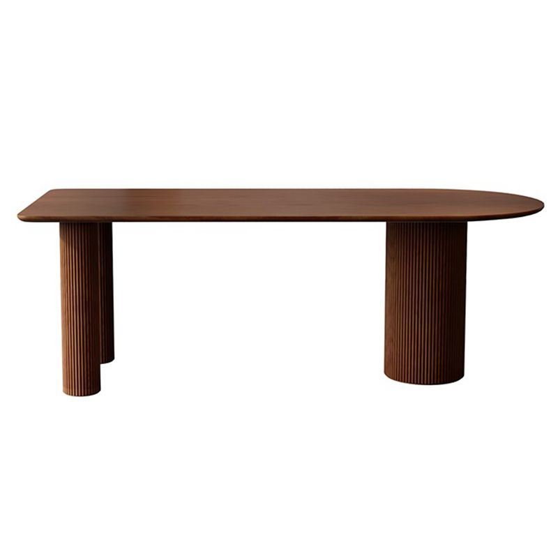 Solid Wood Contemporary Free Form Indoor Table Wood Top Table for Dining Room and Kitchen