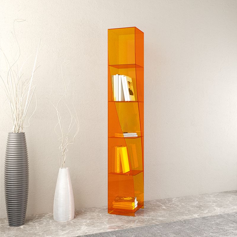 Modern Style Closed Back Bookcase Standard Acrylic Bookshelf with Shelves