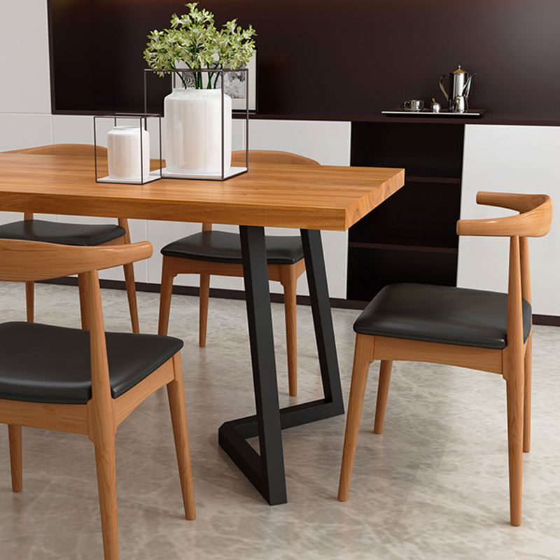 Industrial Style Dining Table Rectangle Brown Table for Home Kitchen without Chairs