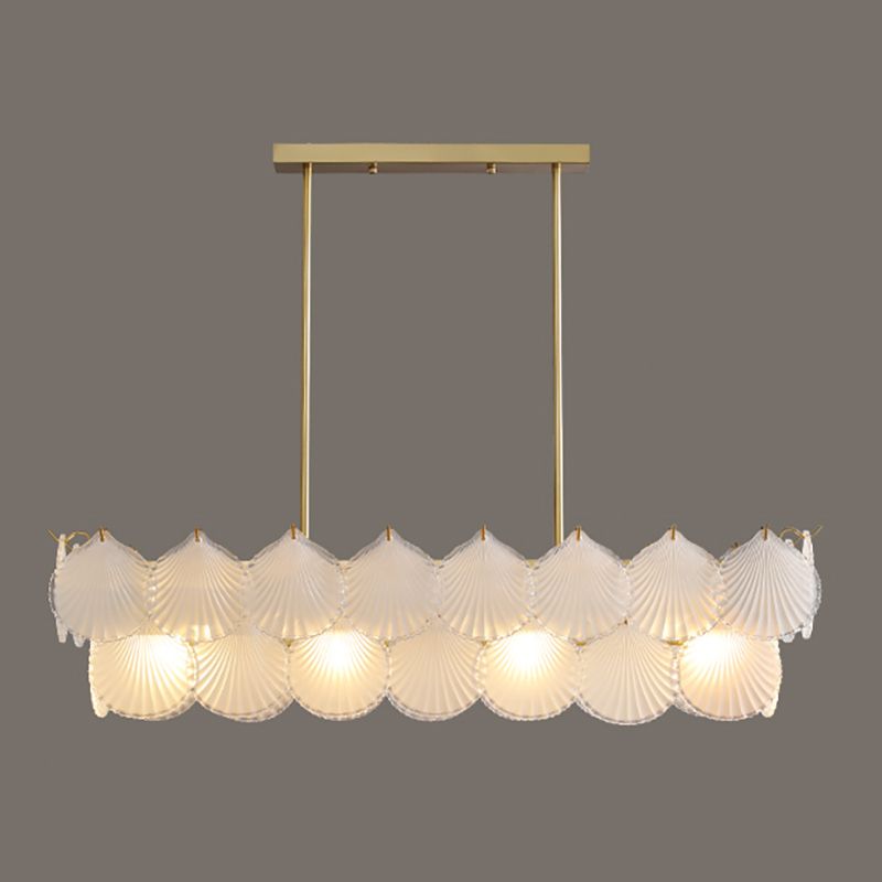 Vidrio 6 luces Modernas luces de la isla Luz de colmillo de oro