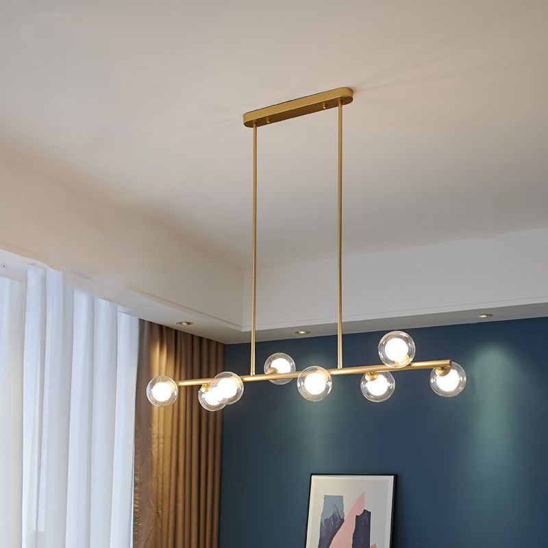 Nordic Modern Island Lighting Glass Chandelier Light Fixture for Dining Room
