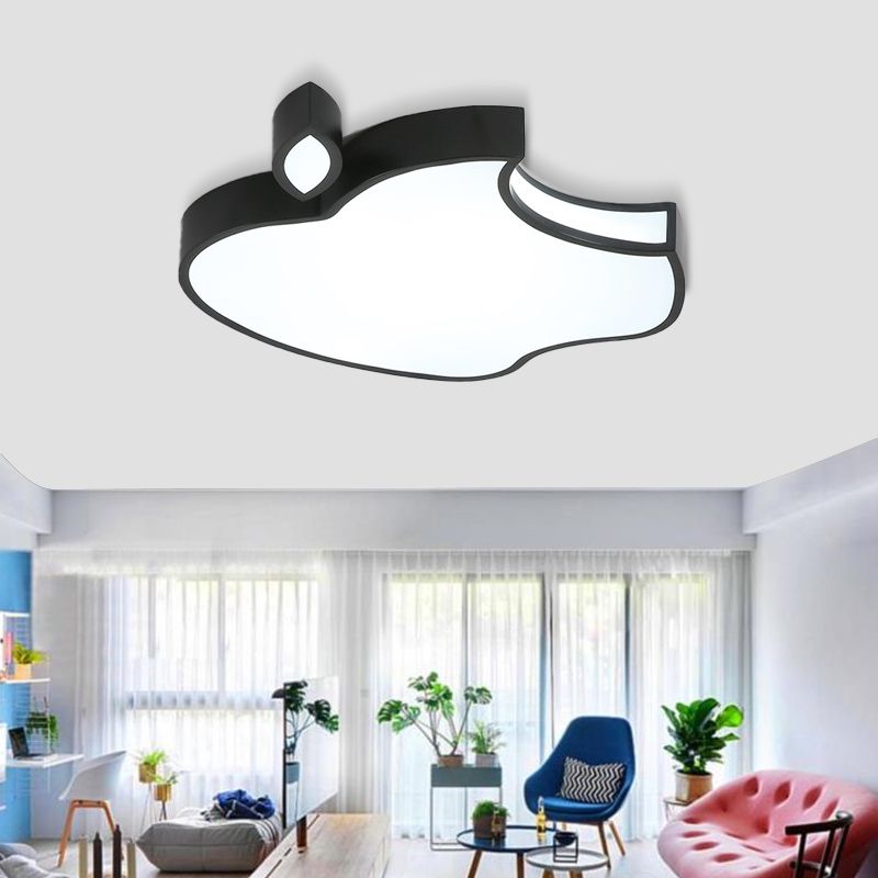 Éclairage encastré en forme de pomme noir/blanc, Style minimaliste, plafonnier LED en acrylique de 21 "/ 25.5", lumière chaude/blanche/3 couleurs