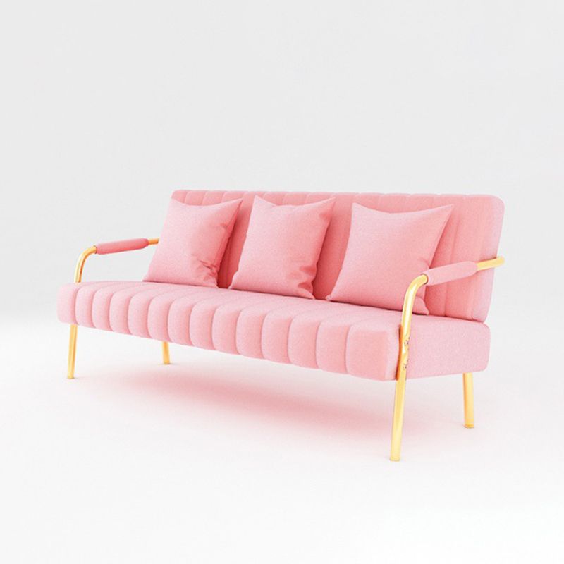 Sofa with 3 Pillows 3 Seater Hair Pin Legs Seating with Metal for Bonus Room