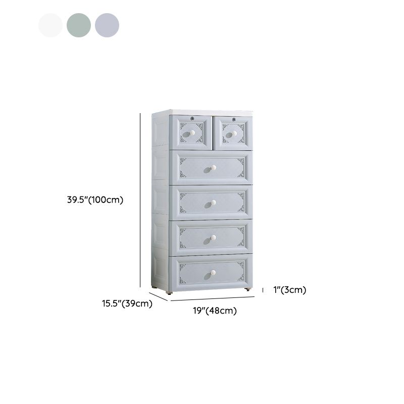 Non-Hanging Wardrobe Armoire Contemporary Plastic Storage Cabinet