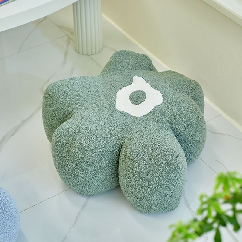 Modern Pouf Ottoman Velvet Upholstered Tear Resistant Flower Shape Ottoman