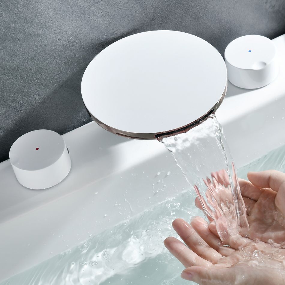 Bathroom Faucet Flush Mount Waterfall Knob Handle Bathtub Faucet