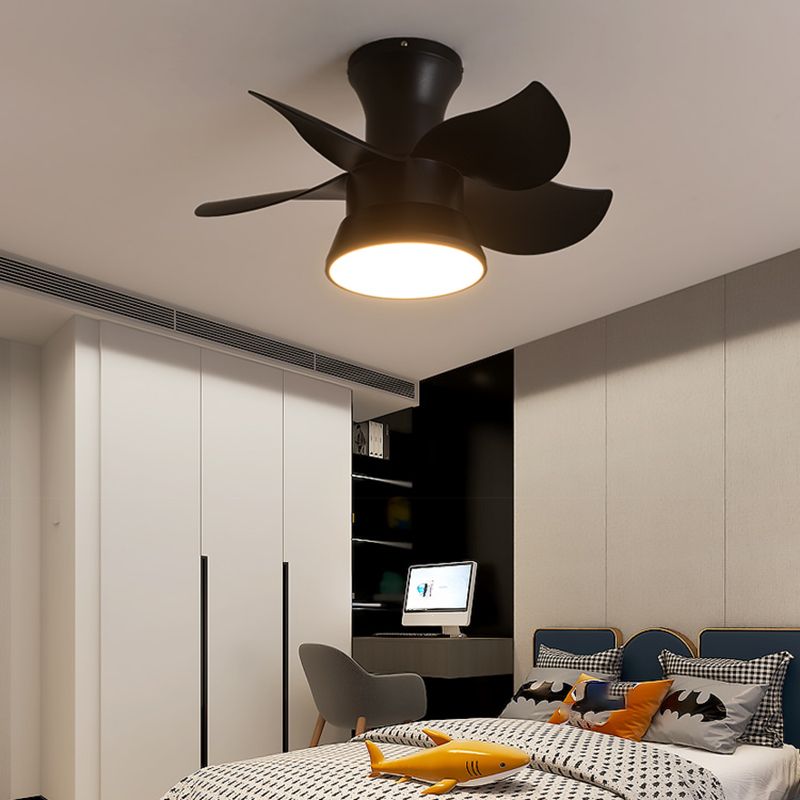 Ventiladores de techo de forma de ventilador de metal estilo para niños de 1 luces de lámpara de ventilador de techo