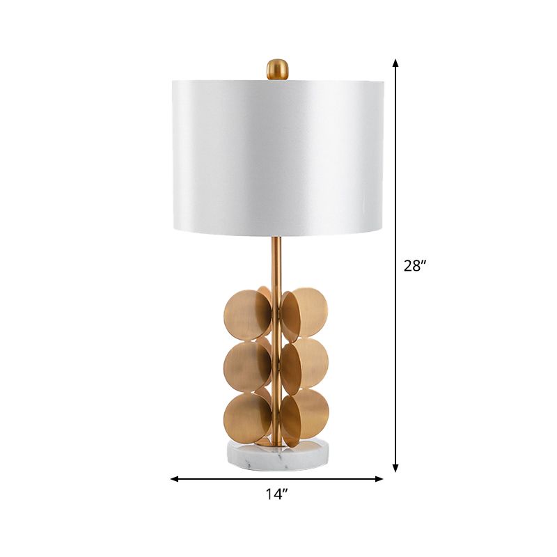 Stoffzylindrische Nachttischlampe zeitgenössische 1 Glühbirne Lesebuch Licht in Weiß