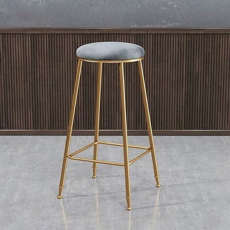Nordic Design Stackable Backless Barstools for Home Upholstered Bar Stools with Metal Legs
