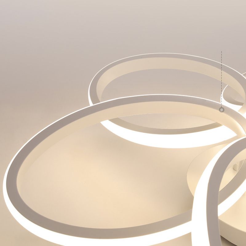 Minimalist Floral Semi Flush Mount Lighting Metal LED Bedroom Ceiling Lighting