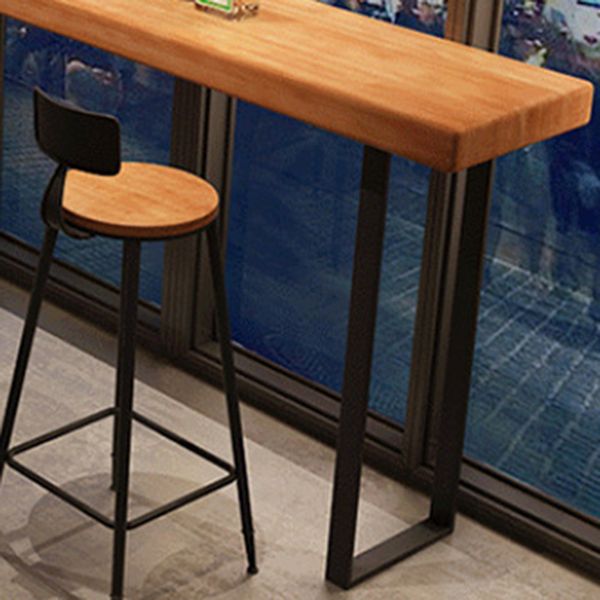 Modern Pub Table Solid Wood Bar Height Rectangle Bar Table for Indoor