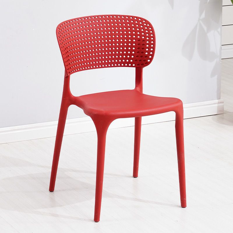Open Back Dining Side Chair Stacking Plastic Dining Armless Chair