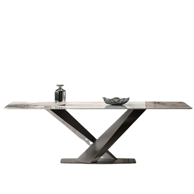 Medieval Modern Stone Dinette Table Rectangle Table for Dining Room