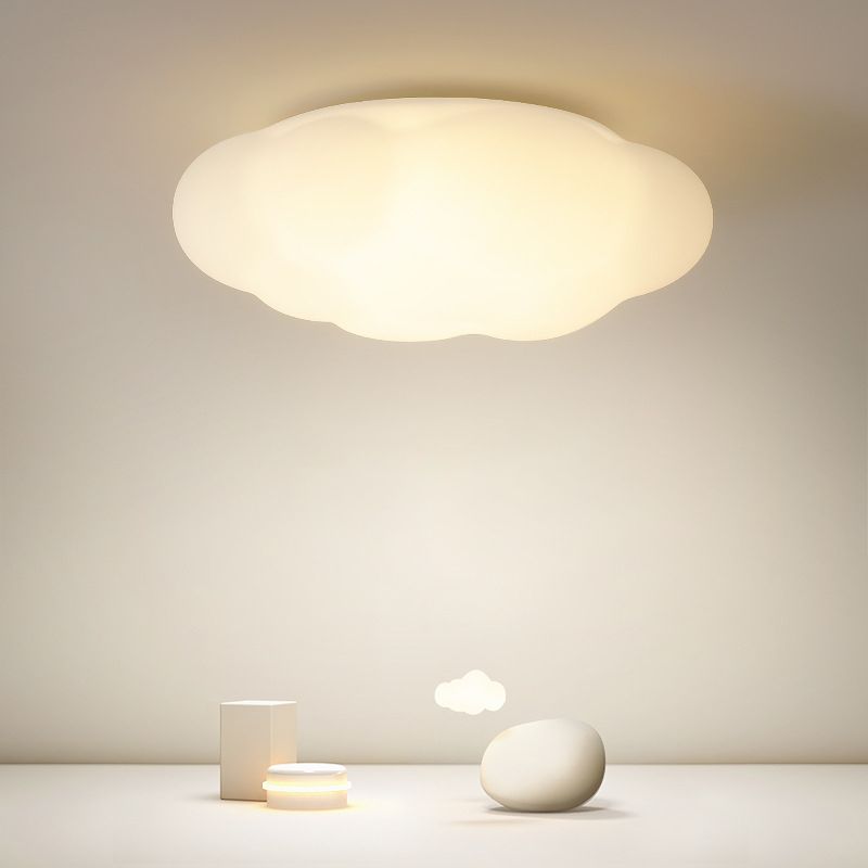 Single Modern White Flush Mount Lighting Acrylic LED Ceiling Light for Bedroom