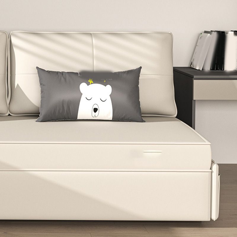 32"H Scandinavian Sleeper Sofa Futon Beige Foldable Sleeper Sofa