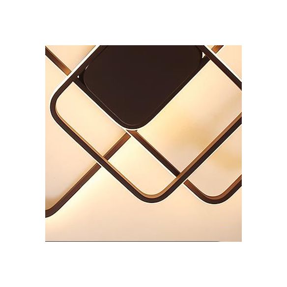 Brown/White Frame Ceiling Lighting Simplicity 1/2/3-Light Acrylic Semi Flush Mount Light in Warm/White/Natural Light, 16"/19"/23" Wide