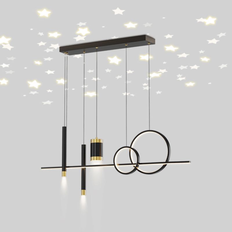 Cylinder Island Light Fixtures Contemporary Metal Pendant Lights for Kitchen