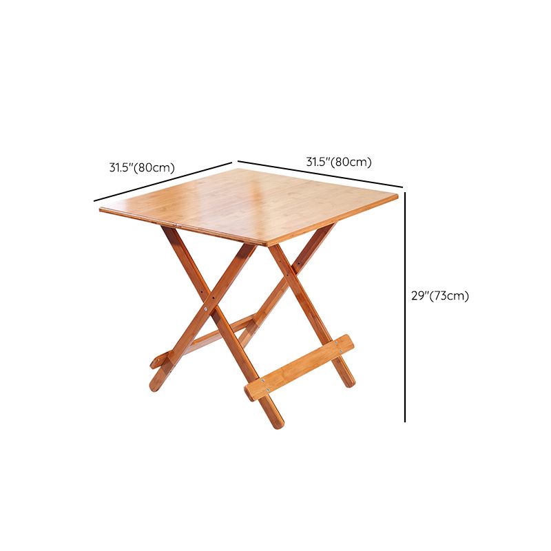 Modern Folding Dining Table Wood Tabletop for Living Room in Brown