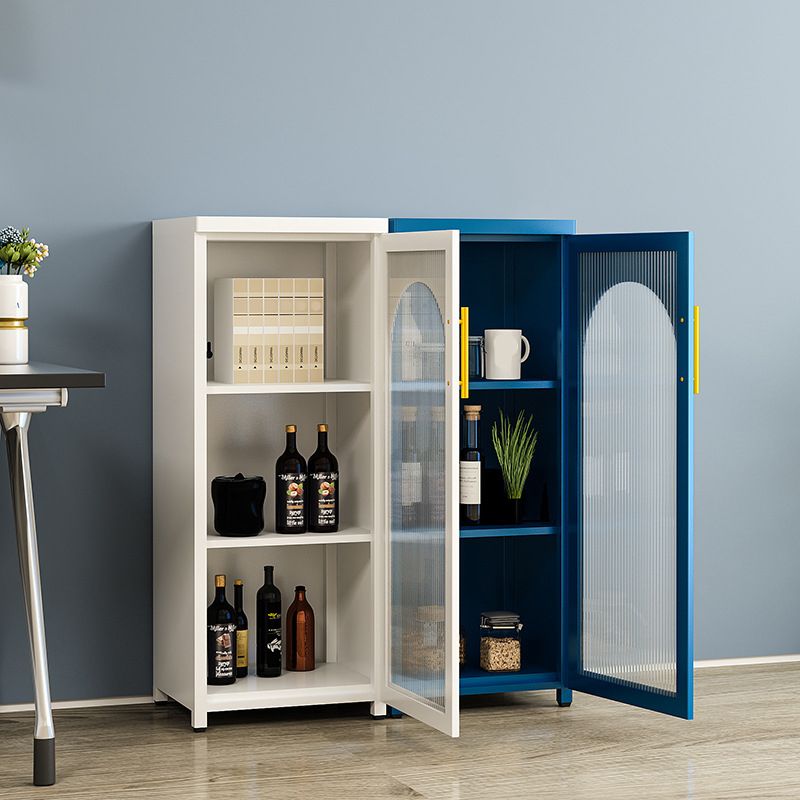 Metal Bookshelf Scandinavian Style Bookcase for Home and Office with Door