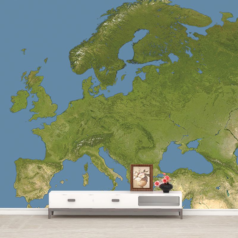 Contemporary Map Murals Mildew Resistant Wall Murals for Bedroom