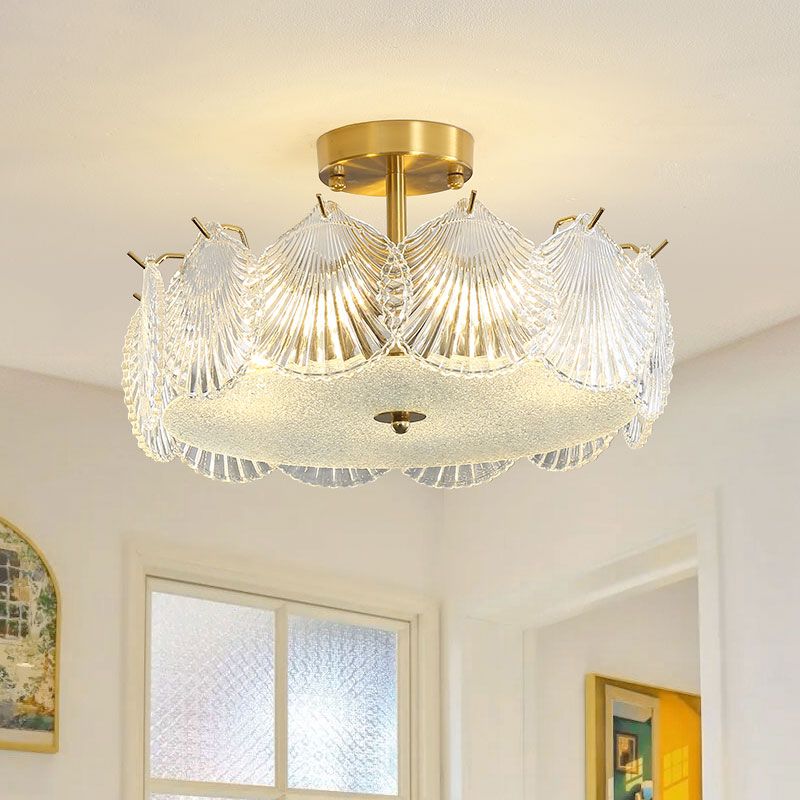 Modern Flush Mount Light Minimalist Flush Mount Ceiling Light Fixture with Glass Shade