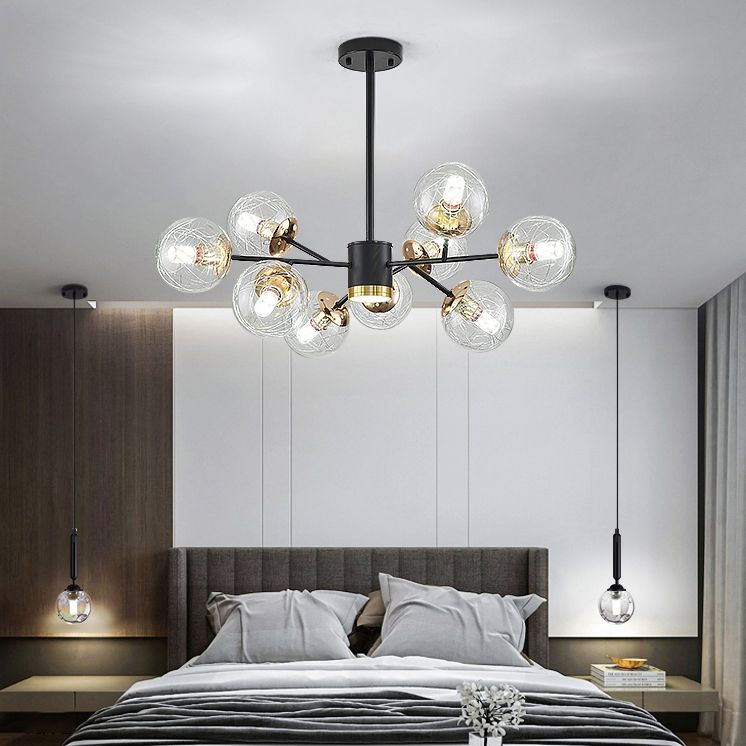 Modern Chandelier Lights Globe-Shaped Pendant Lights Glass Pendant Chandelier for Dining Room