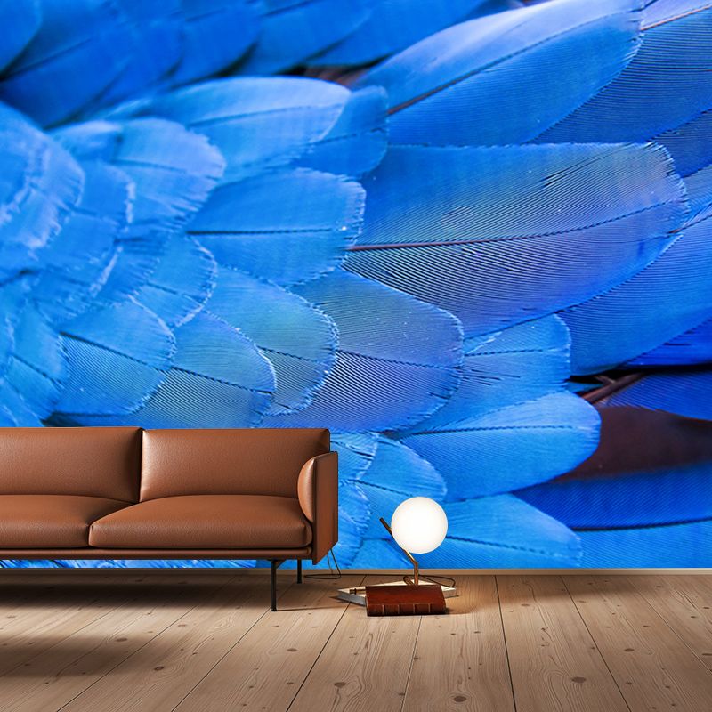 Tropical Feather Wall Mural Contemporary Home Decor for Sitting Room, Water Resistant