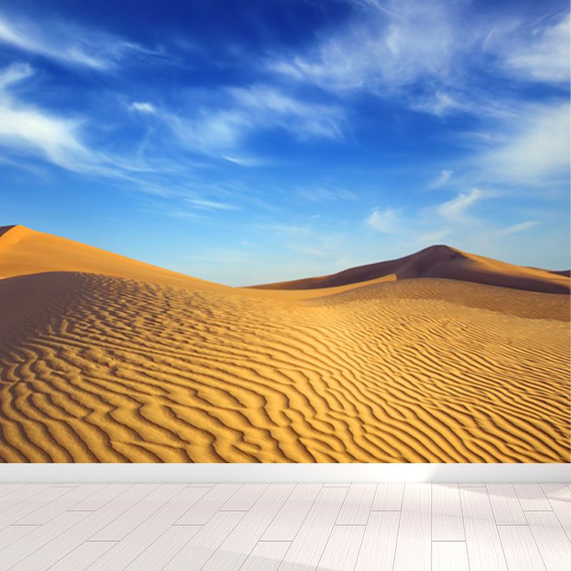 Dune and Sky Scenery Mural Contemporary Moisture Resistant Bedroom Wall Covering, Custom