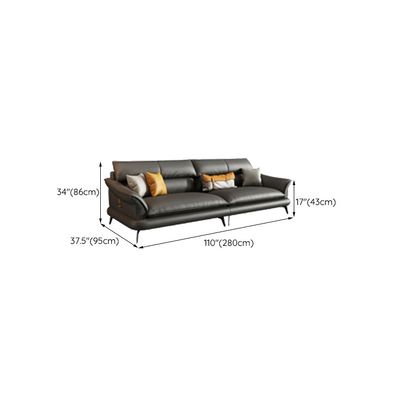 Nordic Style Sectional Sofa Flared Arm Cushion Back Sectional Sofa