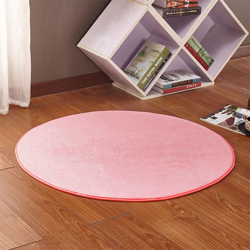Tapis moderne à shag ordinaire rond Polyester tapis intérieur