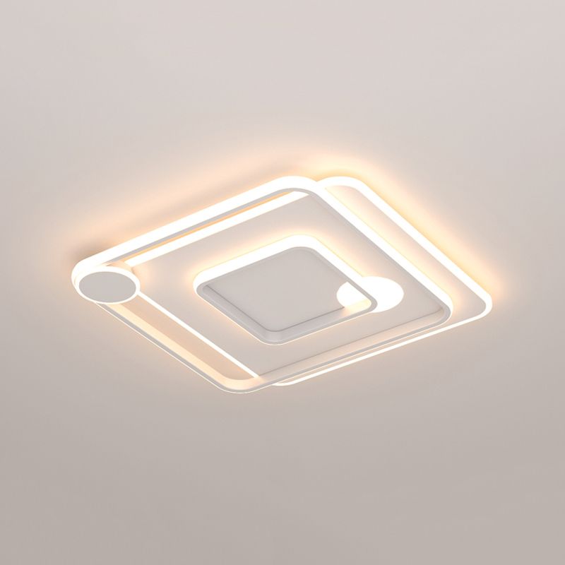 Nórdico de techo cuadrado de luz de techo de LED de metal cerca de techo de iluminación fija en blanco
