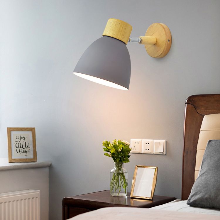 Moderni macaron nordici in stile unica sfumatura da parete funce metallo 1 flioncini leggeri