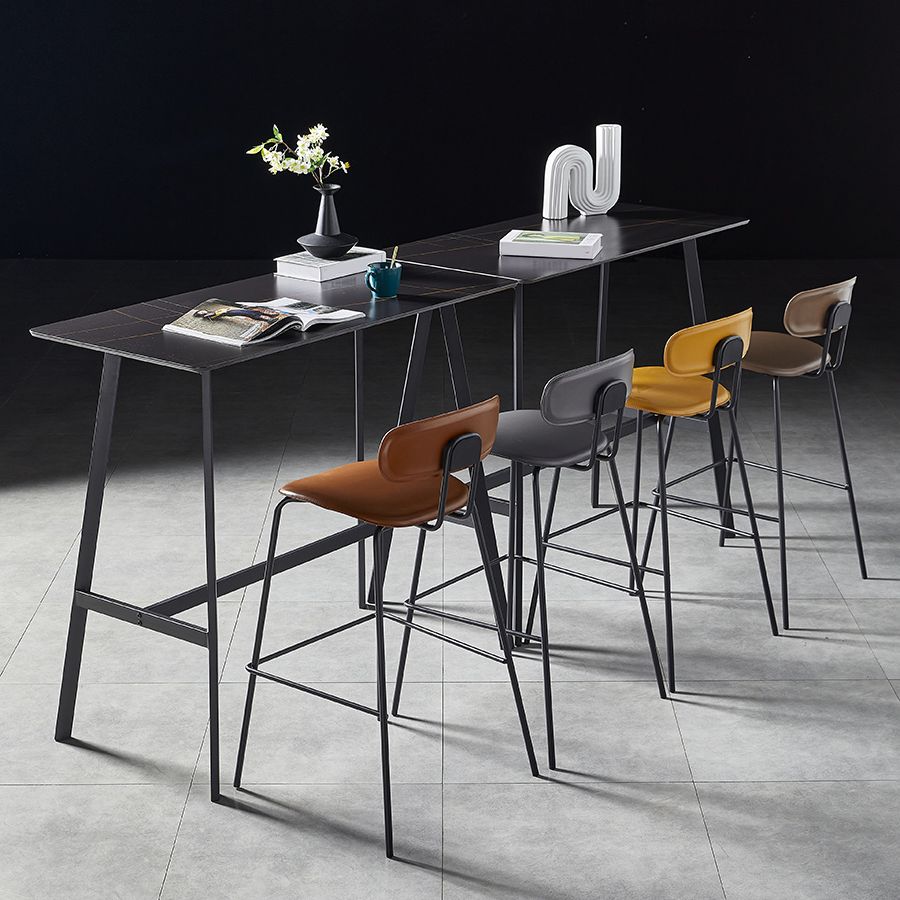 Contemporary Rectangle Bar Counter Table Sintered Stone Dining Table for Restaurant