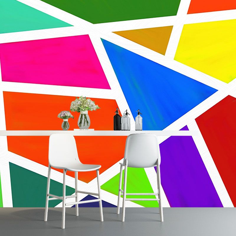Illustration Stain Resistant Wall Mural Wallpaper Geometry Sitting Room Wall Mural