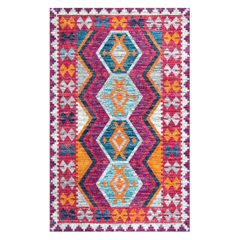 Moroccan Tribal Totem Indoor Rug Polyester Carpet Stain Resistant Area Carpet for Home Decoration