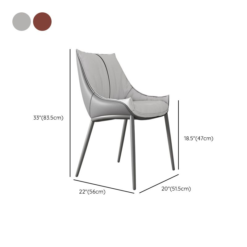 Parsons Faux Leather Side Chair Upholstered Armless Dining Chairs